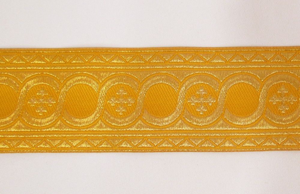 Галун ГОРОХ, желтый с золотом, шир. 6 см, ФР