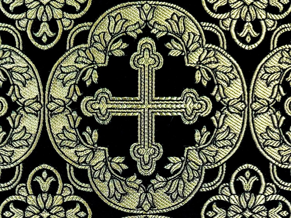 Шелк МИЛЕНА, черный с золотом, шир. 150 см