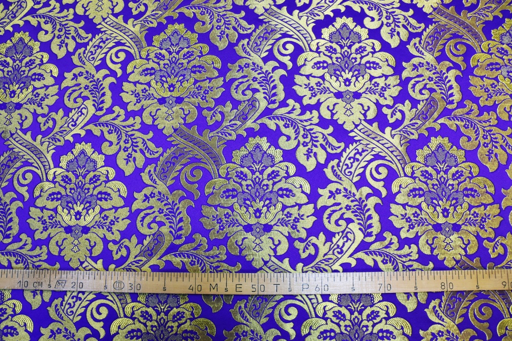 Парча ПП ЭДЕМ фиолетовый с золотом, шир. 150см. Павловский Посад,