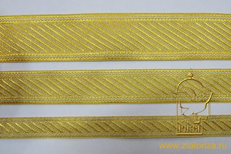 Галун Греция ДИАГОНАЛЬ, шир. 4 см, золото с серебром