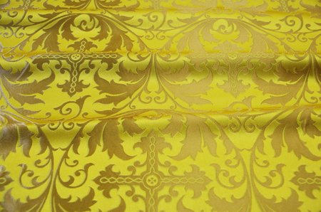 Шелк МИРА, желтый с золотом, шир. 160 см