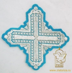 Крест 2 КВАДРАТ, голубой с серебром, 10-12 см Крест 2 КВАДРАТ, голубой с серебром, 10-12 см