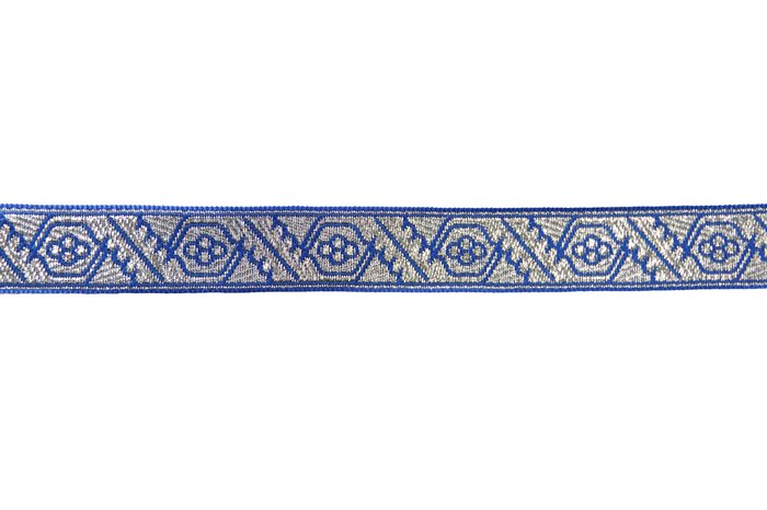 Галун ДУБОК, голубой с серебром, шир. 1,5 см, ФР