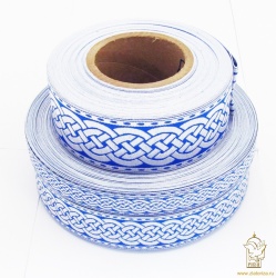 Галун ПЛЕТЕНКА, синий с серебром, шир. 1,8 см, РА