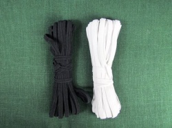 Резинка белая/черная, 7, 9 мм (10 метров в упаковке)