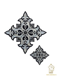 Крест Престол/Жертвенник ПОЧАЕВ, черный с серебром, 23 см