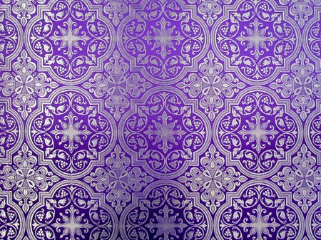 Парча ШУЙСКАЯ, фиолетовая с серебром, шир. 150 см, Рахманово