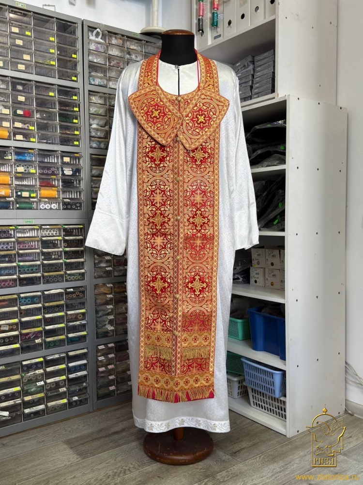 Епитрахиль + поручи, красный с золотом, шелк