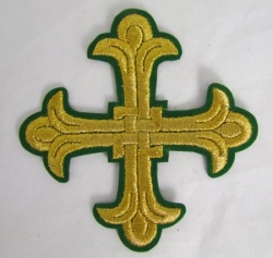 Крест 2 ЛУКОШКО, зеленый с золотом, 10-12 см Крест 2 ЛУКОШКО, зеленый с золотом, 10-12 см