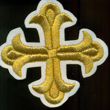 Крест 3 ЛУКОШКО, белый с золотом,8-9 см