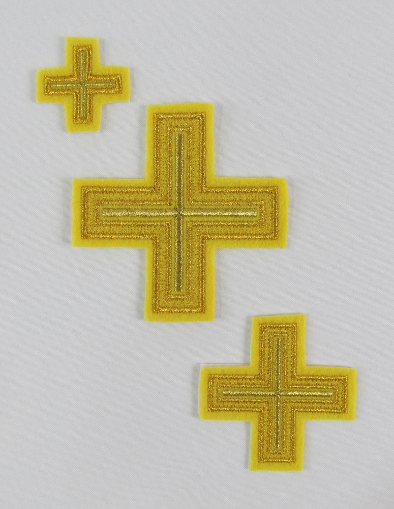 Набор крестов, иерейский, АНДРЕЕВСКИЙ, желтый с золотом, 14 шт