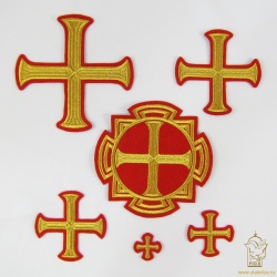 Набор крестов, иерейский, БУЛАТ, красный с золотом, 14 шт Набор крестов, иерейский, БУЛАТ, красный с золотом, 14 шт