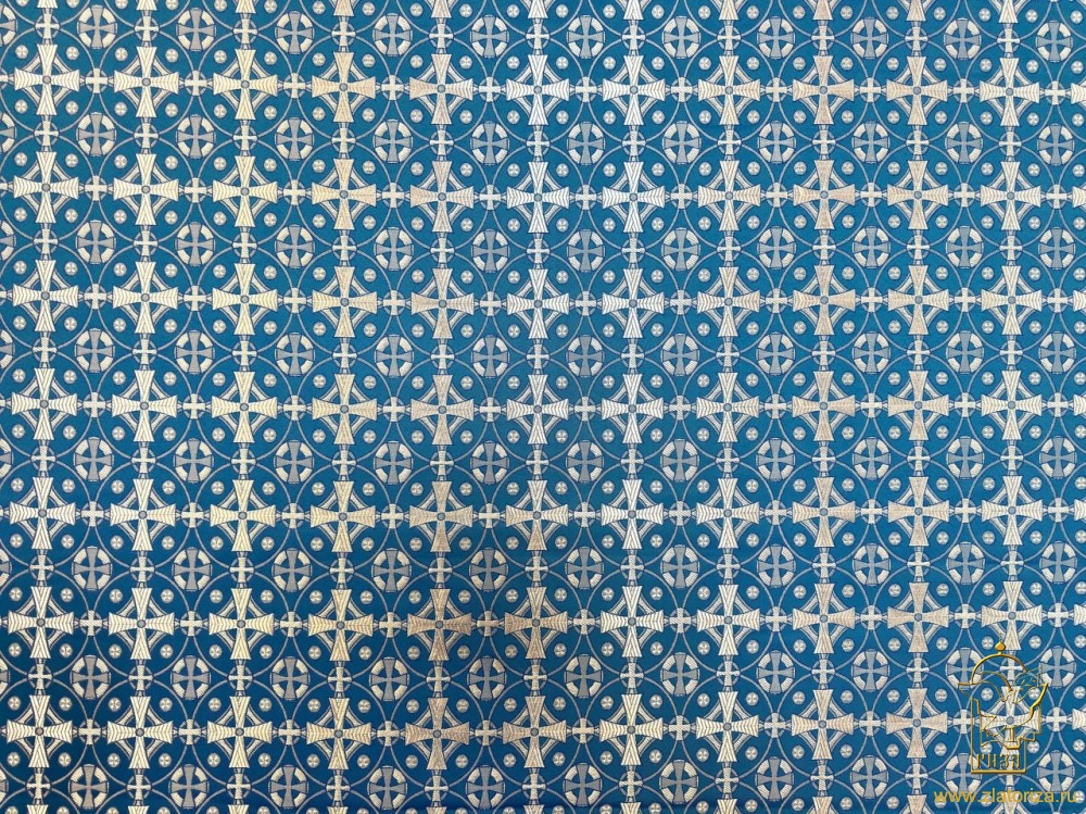 Шелк ЗВОНАРИ, голубой с серебром, шир. 150 см, Рахманово