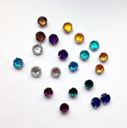 Стразы пришивные, в цапах, КРЕСТ, стекло, цвет - микс Стразы пришивные, в цапах, КРЕСТ, стекло, цвет - микс