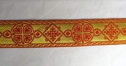 Галун ВИЗАНТИЯ, красный с золотом, шир. 6 см, ФР