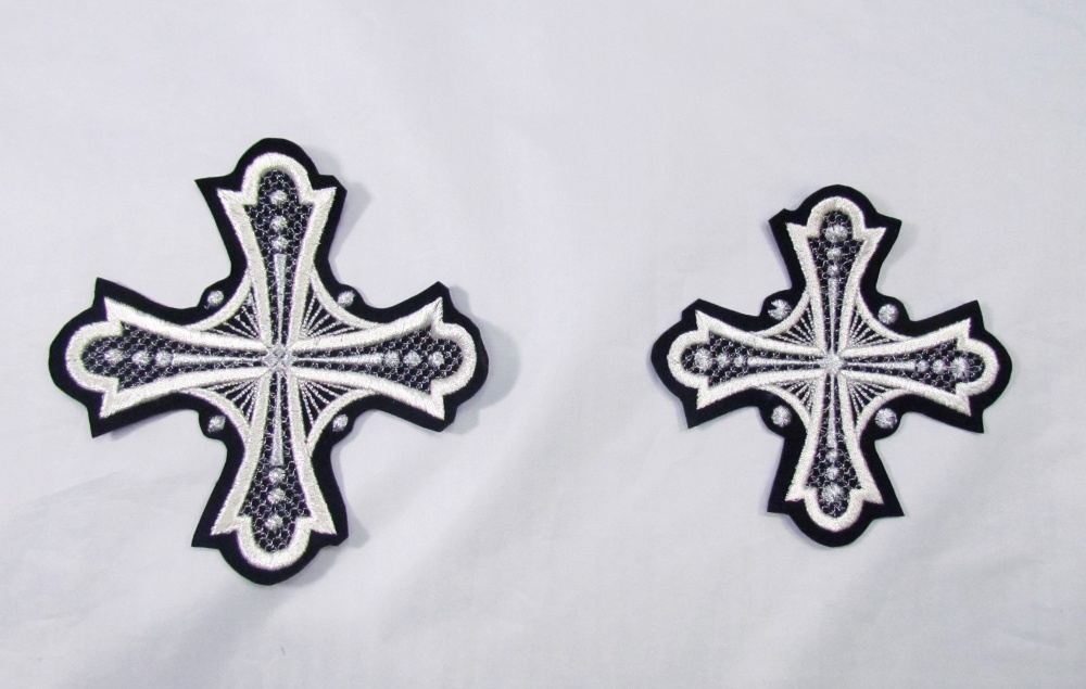 Набор крестов, иерейский, ГЕОРГИЙ, черный с серебром, 14 шт