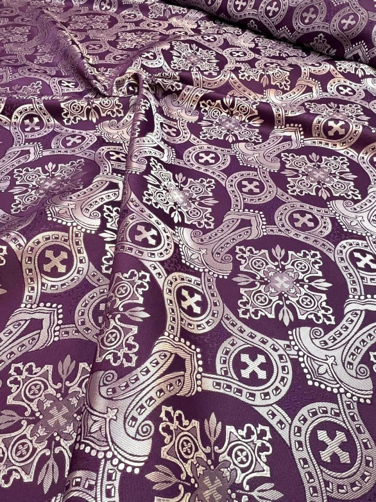 Шелк КОРОНА (ИЕРУСАЛИМ), фиолетовый с серебром, шир. 160 см