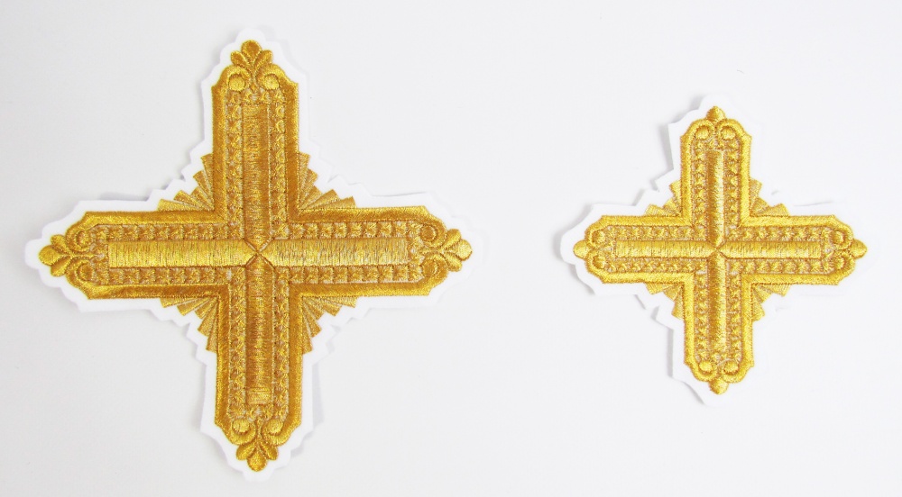 Набор крестов, иерейский, КВАДРАТ, белый с золотом, 14 шт
