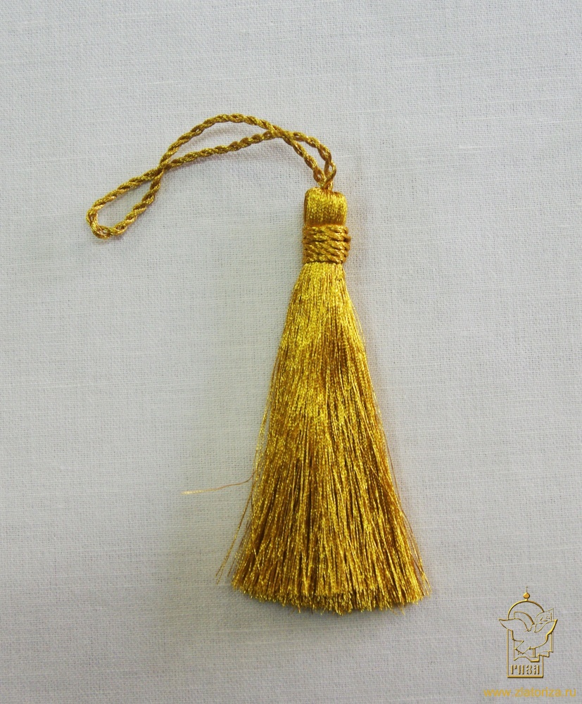 Кисть декоративная, золото, длина 10 см, арт. 2232