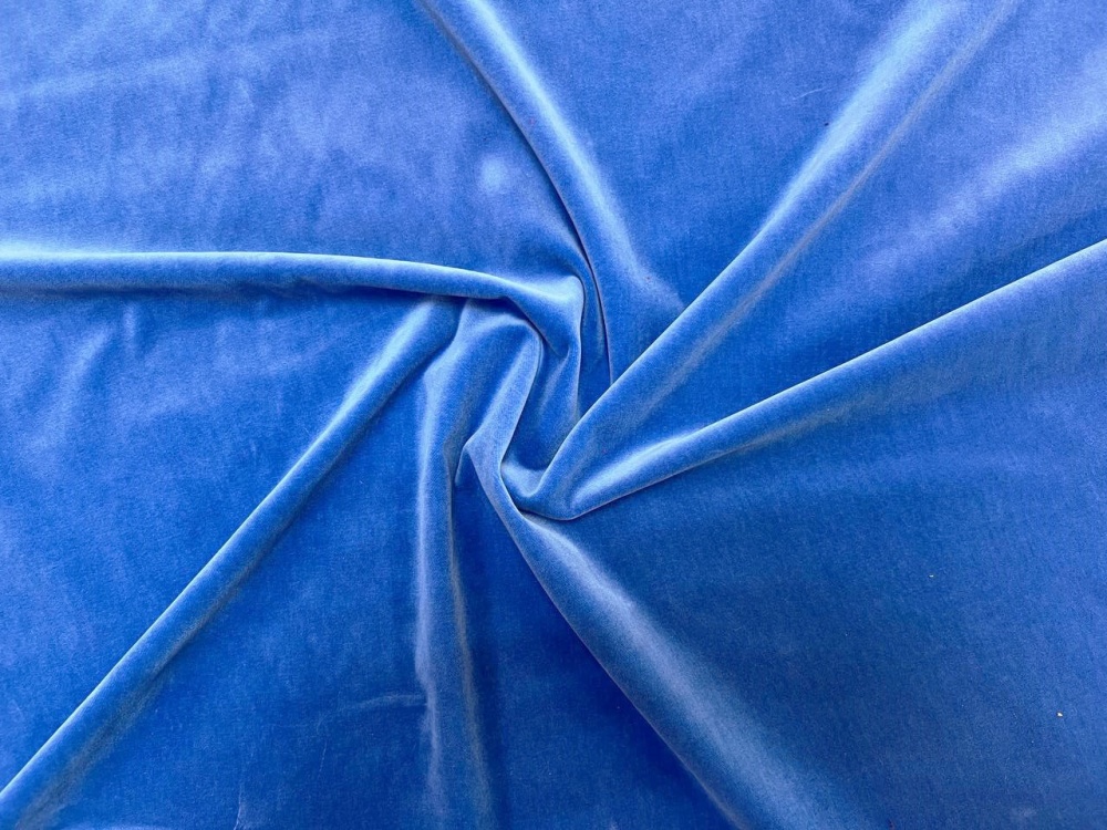 Бархат голубой, х/б, шир. 150 см