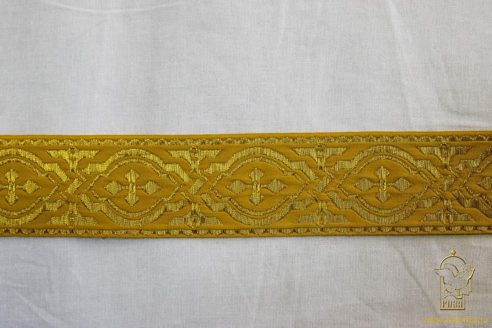Галун ЛАВРА, горчица с золотом, шир. 4,5 см, МДК