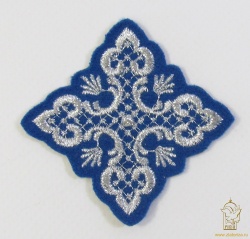 Крест 4 АЖУРНЫЙ, синий с серебром,6-7 см Крест 4 АЖУРНЫЙ, синий с серебром,6-7 см