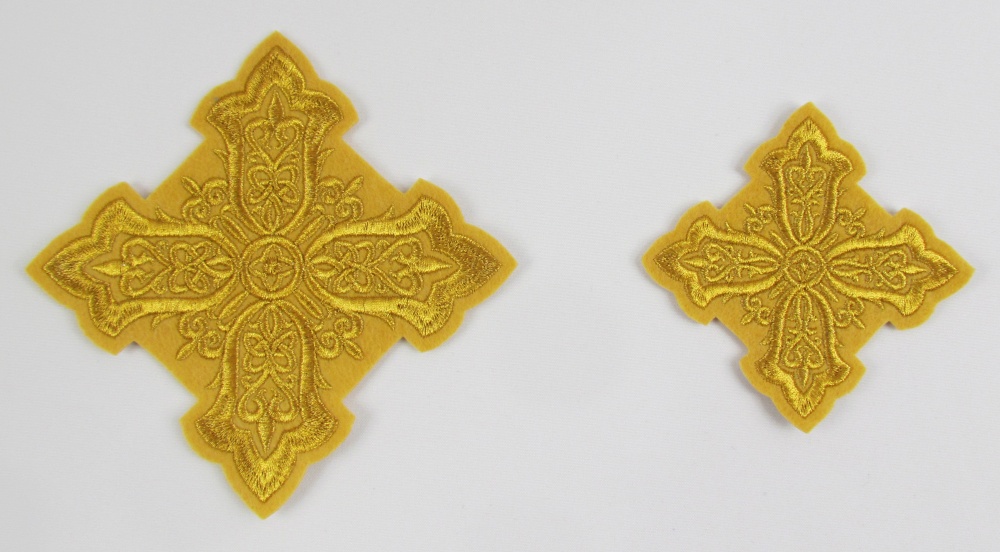 Набор крестов, иерейский, ВИЗАНТИЯ, горчица с золотом, 14 шт