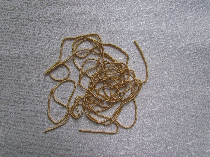 Канитель 40К золото, шир. 2 мм, Спагетти