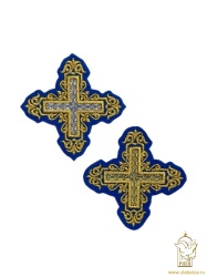 Крест 3 УЗОР синий золото,8-9 см