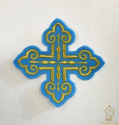 Крест 3 КАШТАН, голубой с золотом,8-9 см