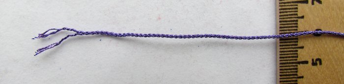 Шнур, металл, фиолетовый, в пасмах, шир. 0,5 мм