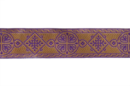 Галун ВИЗАНТИЯ, фиолетовый с золотом, шир. 6 см, ФР