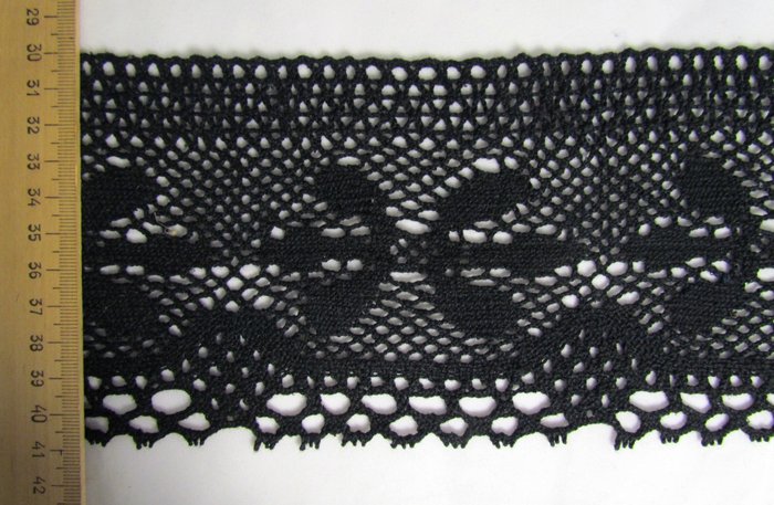 Кружево 140, плетеное черное, шир. 11 см