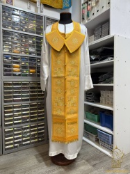 Епитрахиль + поручи, желтая с золотом, вышитая, с сумочкой Епитрахиль + поручи, желтая с золотом, вышитая, с сумочкой
