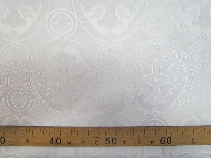 Шелк ПАСХАЛЬНЫЙ, белый, шир. 150 см, Рахманово