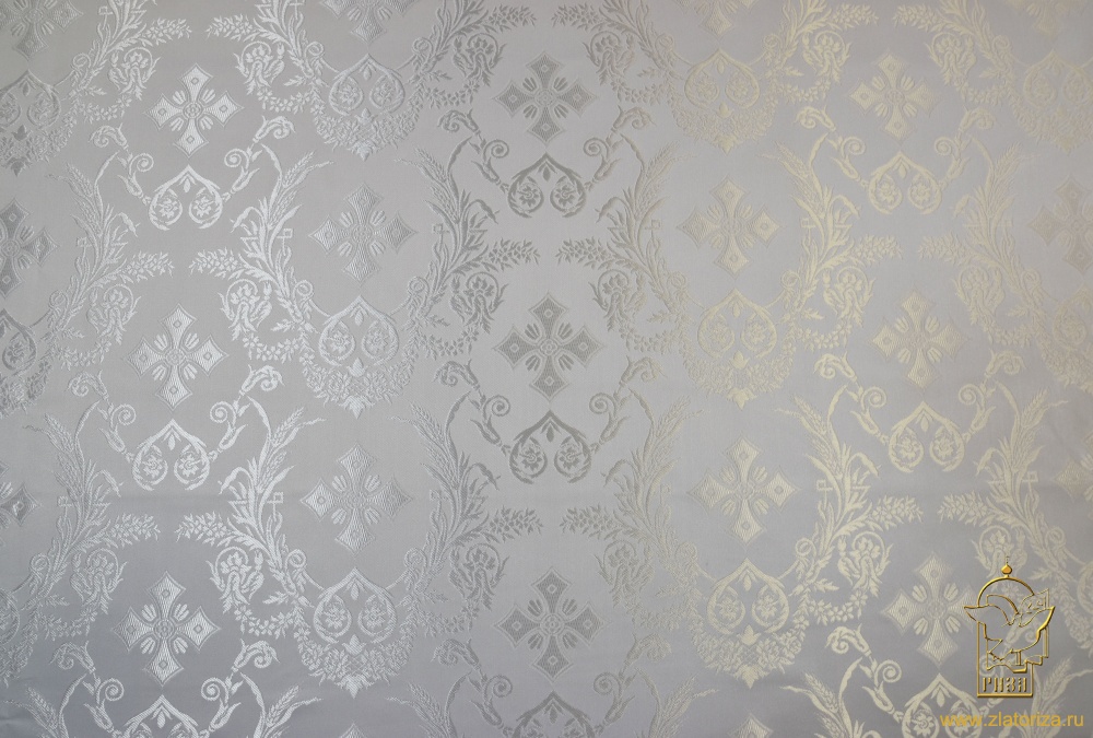 Шелк КОЛОССИЯ, белый с серебром, шир. 160 см