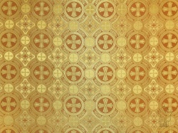 Шелк САМСОН, желтый с горчичной окантовкой, с золотом, шир. 150 см, Рахманово