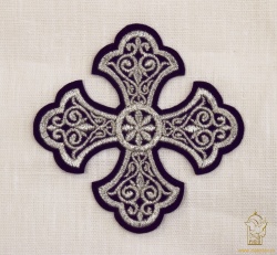 Крест 4 УЗОРНЫЙ фиолетовый с серебром,6-7 см Крест 4 УЗОРНЫЙ фиолетовый с серебром,6-7 см