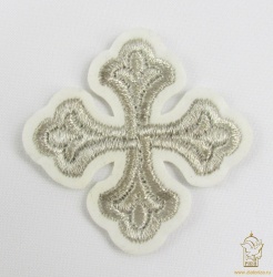 Крест 4 ЛУКОШКО белый со светлым серебром,6-7 см