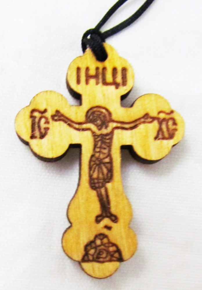 Крест нательный деревянный малый, на шнурке