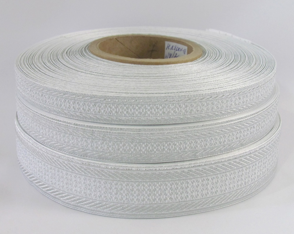 Галун РОМАШКА, белый с темным серебром, шир. 1,8 см, РА