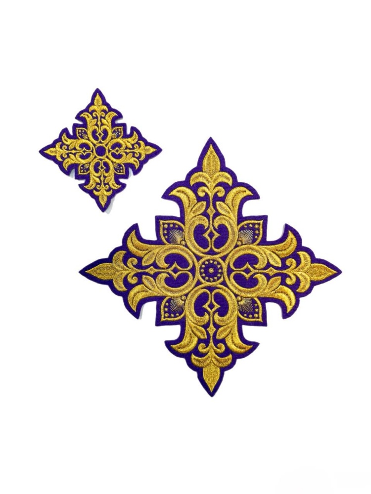 Крест 2 ПОЧАЕВ, фиолетовый с золотом, 10-12 см