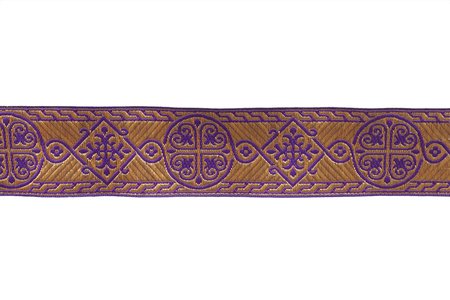 Галун ВИЗАНТИЯ, фиолетовый с золотом, шир. 4 см, ФР