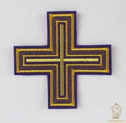 Крест 2 АНДРЕЕВСКИЙ, фиолет с золотом, 10-12 см Крест 2 АНДРЕЕВСКИЙ, фиолет с золотом, 10-12 см