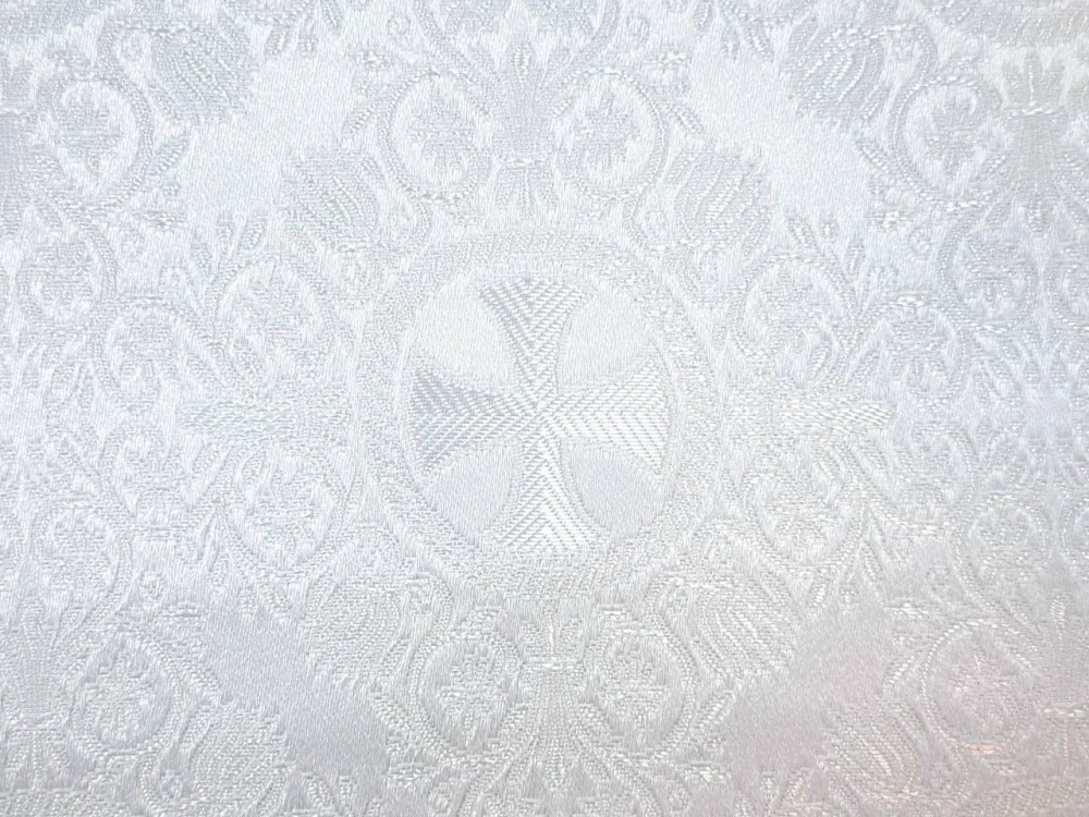 Шелк АЛАНЬЯ малая, белый с серебром, шир. 165 см