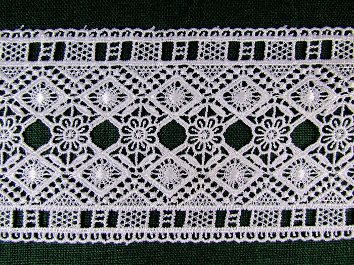 Кружево 161, белое, шир. 8 см, синтетическое, (9 м в упаковке)