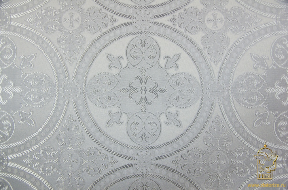 Шелк ВЛАДИМИРСКИЙ, белый с серебром, шир. 150 см, Рахманово