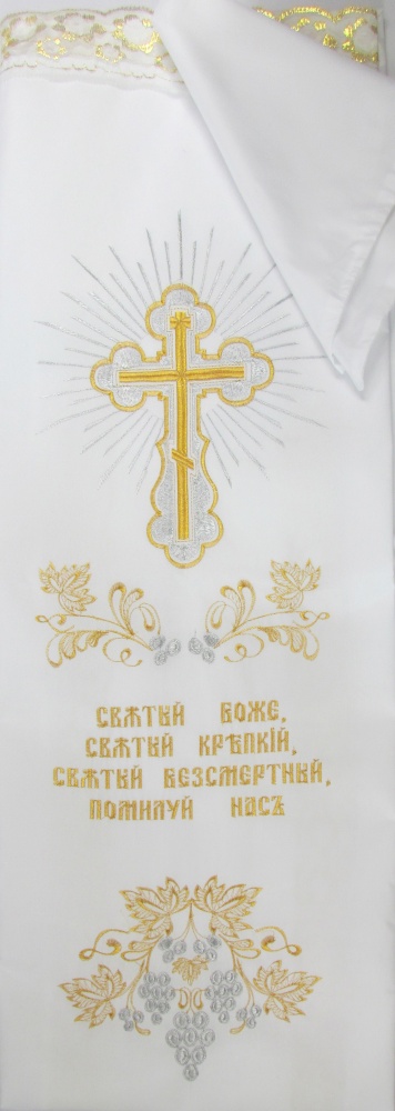 Погребальный набор, полиэстр, вышивка: Виноград, (навалочка + покрывало), С