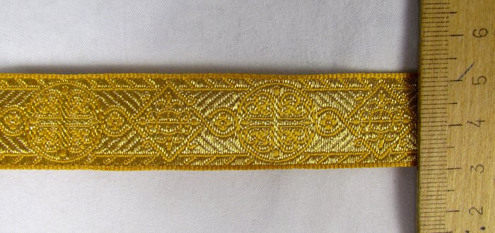 Галун ВИЗАНТИЯ, желтый с золотом, шир. 2 см, ФР