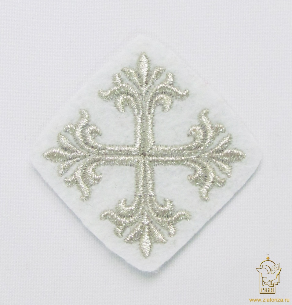 Крест 2 ВИФЛЕЕМ, белый с серебром, 13 см, ВИО